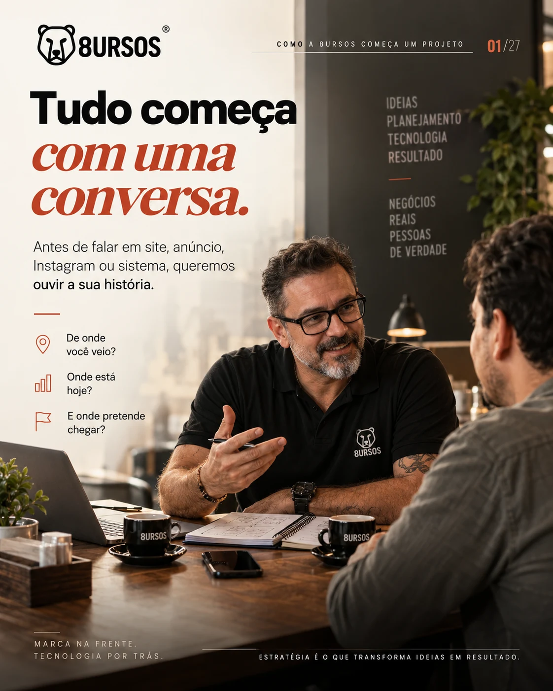 Card 01 de 27: Tudo começa com uma conversa