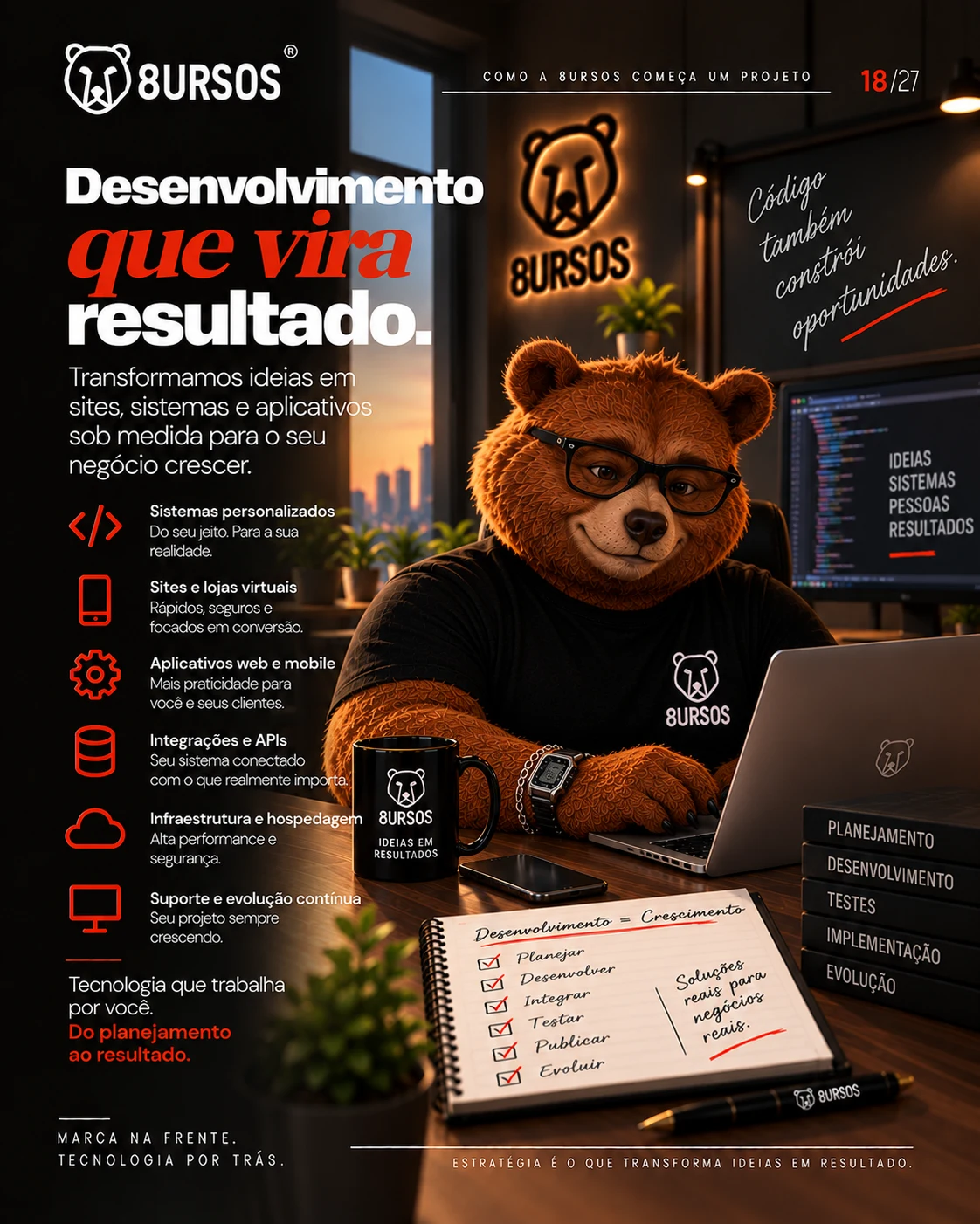 Card 18 de 27: Desenvolvimento que vira resultado